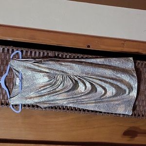 Calvin Klein gold shimmer dress size 12 Petite EUC